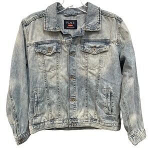 Boys The Childrens Place Denim Jacket‎ Size L 10/12 Light Wash Jean Trucker